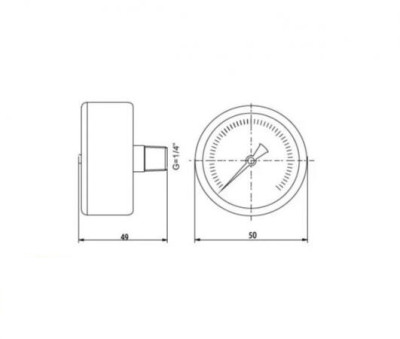 �������� ����������� ����������� Dn 50 ��, 1/4" - 16 ��� TIM